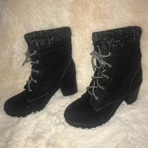 Black lace up boots